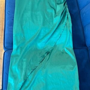 Women’s Midi Skirt in Teal Green - Elegant Wrap Style